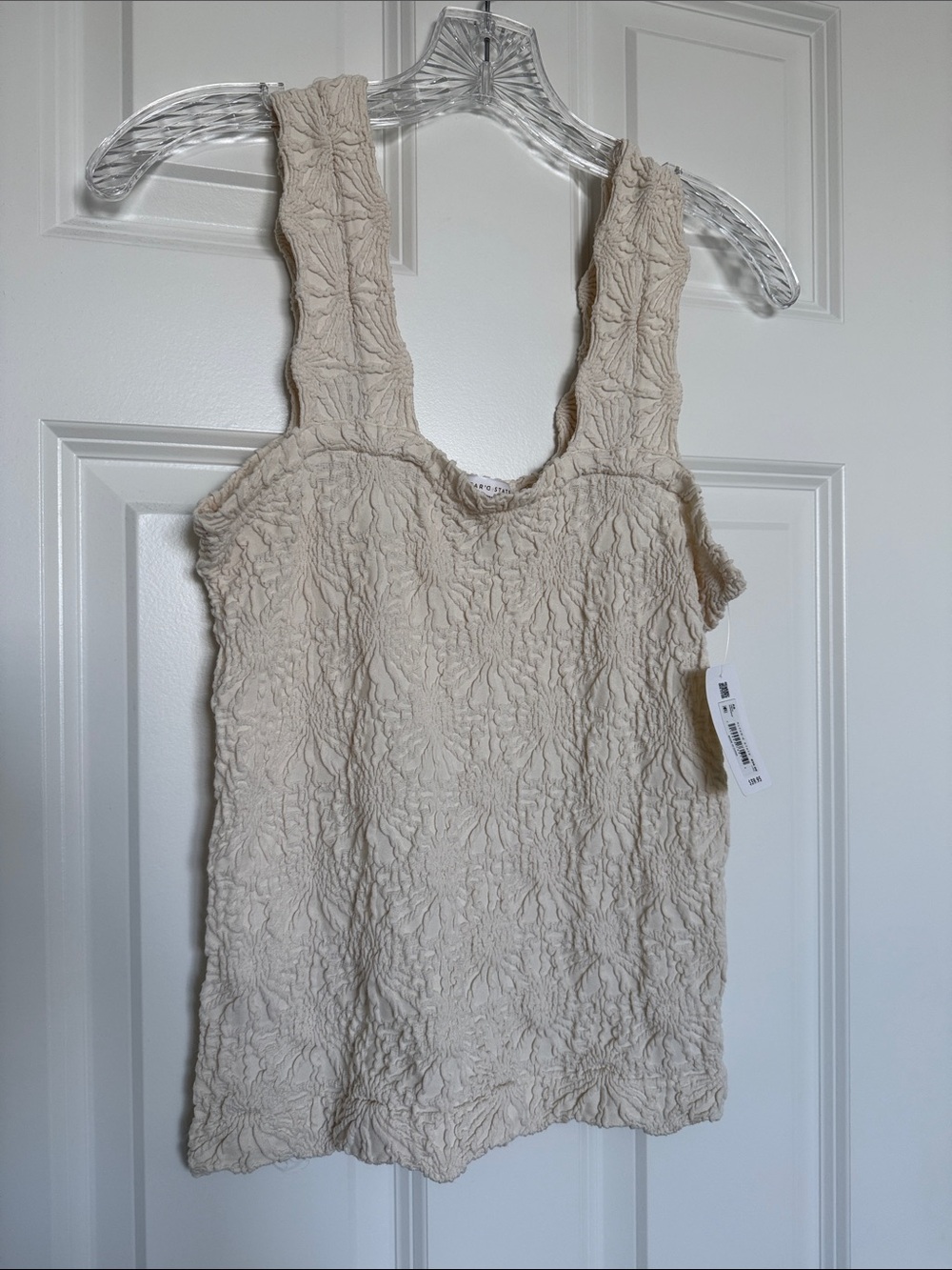 Altar'd State Cream Textured Tank with Wide Straps